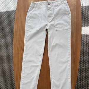 Anthropologie - Pilcro - Off White/Ivory - Cotton Cargo, Raw Edge,  Pant Size 23
